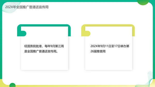 普通话宣传周，推广普通话PPT模板