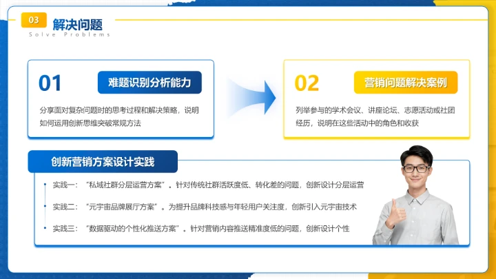 蓝色商务风市场营销岗位晋升成果汇报PPT模板