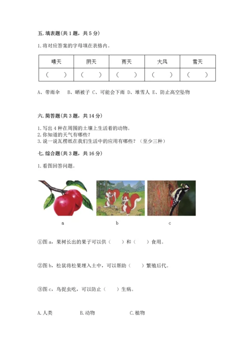 教科版二年级上册科学期末测试卷【轻巧夺冠】.docx