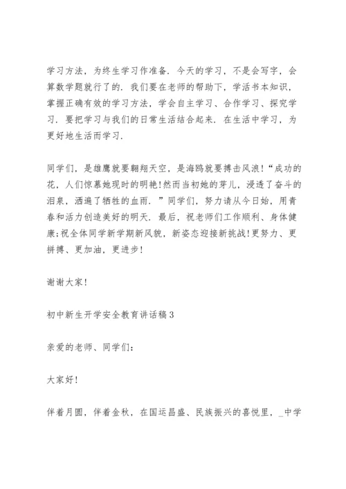 初中新生开学安全教育讲话稿范文3篇.docx