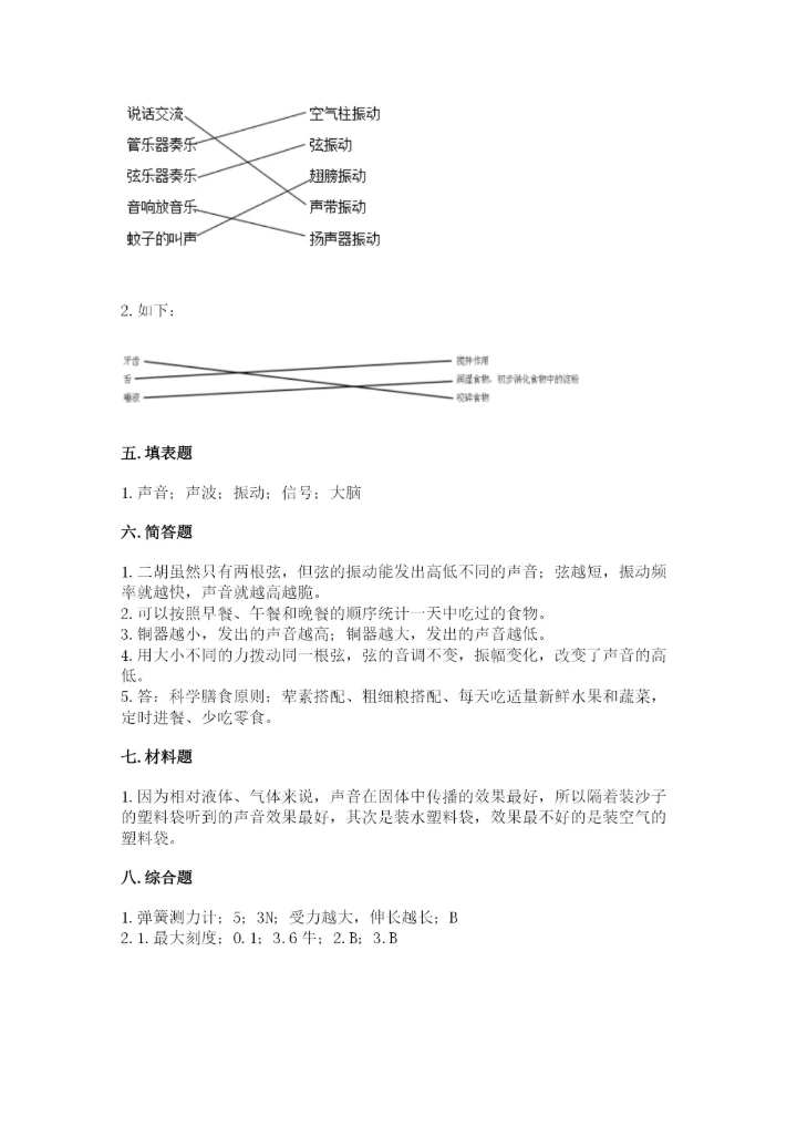 教科版四年级上册科学 期末测试卷附解析答案.docx