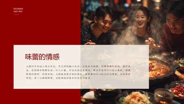 红色餐饮中国美食四川火锅文化PPT模板