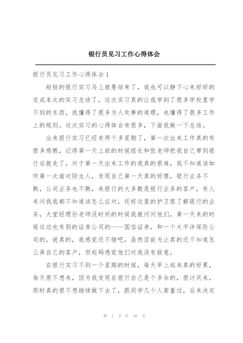 银行员见习工作心得体会.docx