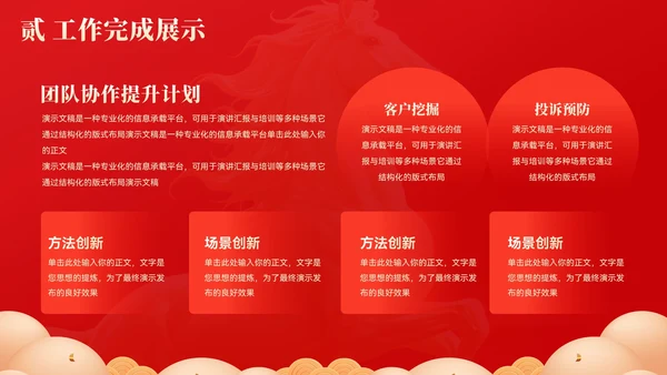 创意大气马年年终总结汇报模板