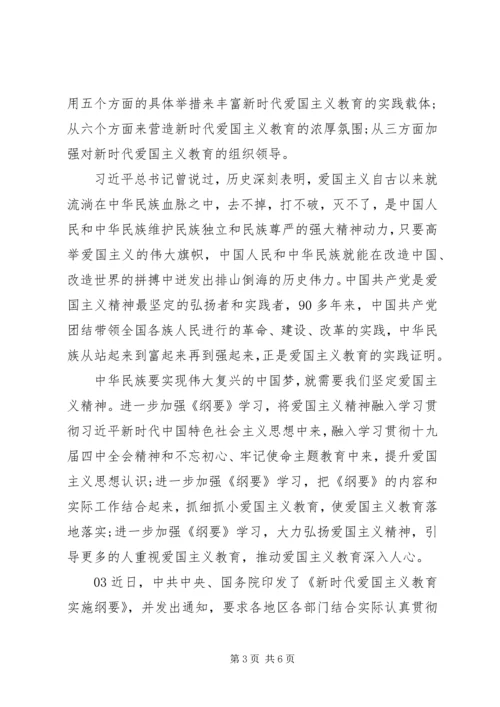 新时代爱国主义教育实施纲要学习心得个人感悟3篇.docx