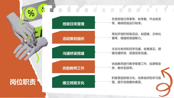 绿色复古搞怪风大学生班委竞选PPT模板