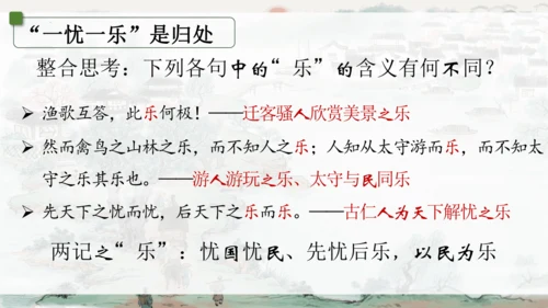 统编版语文九年级上册《岳阳楼记》《醉翁亭记》整合复习课件