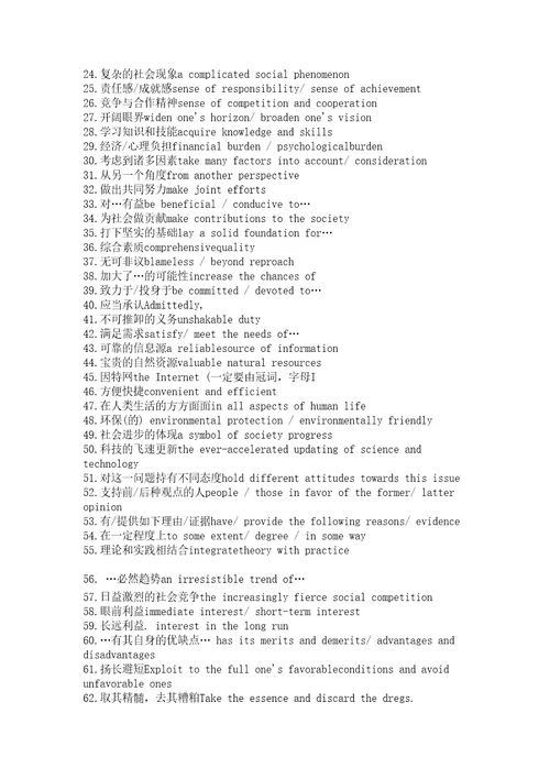 考研英语写作高级词汇共13页DOC