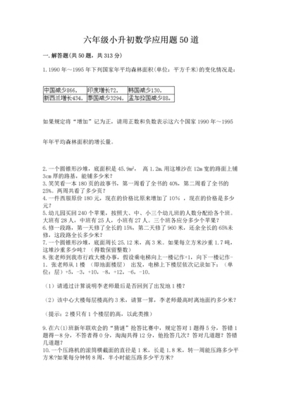 六年级小升初数学应用题50道（考点精练）.docx