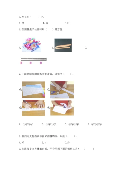 教科版小学一年级上册科学期末测试卷附答案ab卷.docx