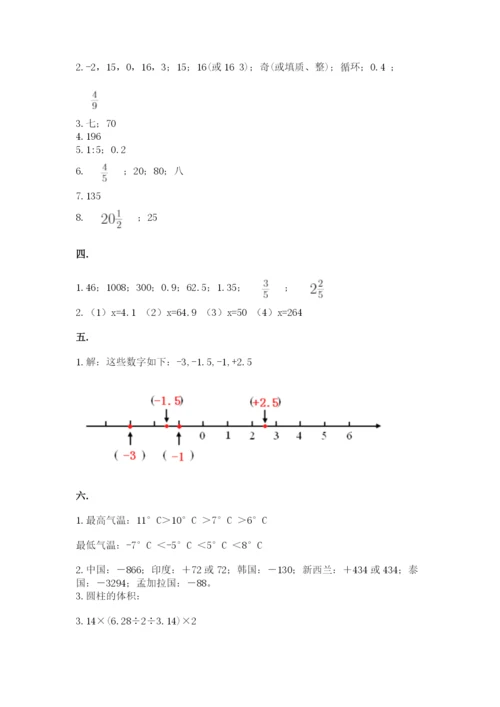 青岛版六年级数学下册期末测试题附答案【夺分金卷】.docx