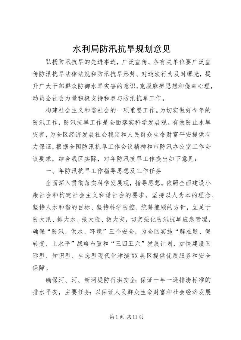 水利局防汛抗旱规划意见.docx