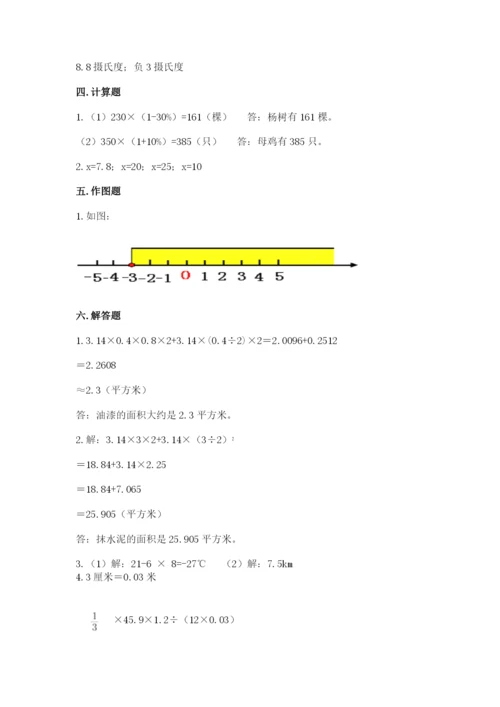 保定市涿州市六年级下册数学期末测试卷完美版.docx