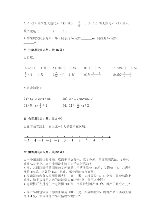 绥中县六年级下册数学期末测试卷（综合卷）.docx