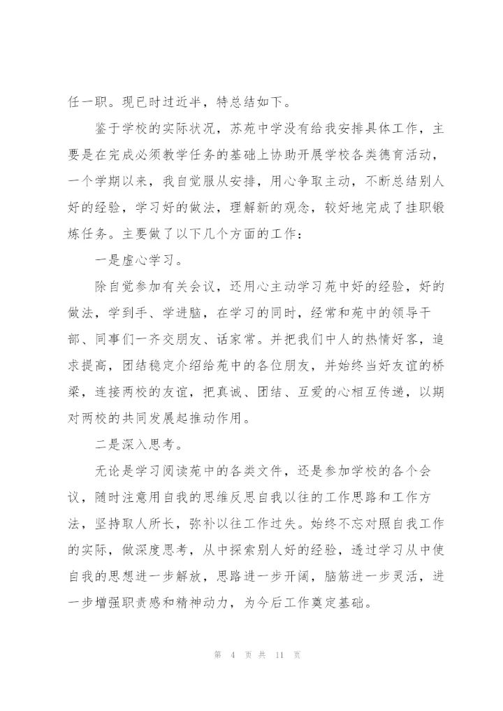 教师挂职锻炼工作总结三篇.docx