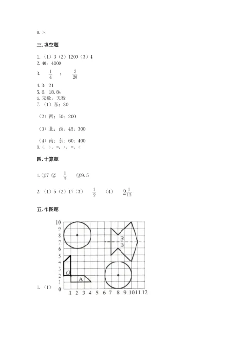 六年级数学上册期末考试卷附答案【预热题】.docx