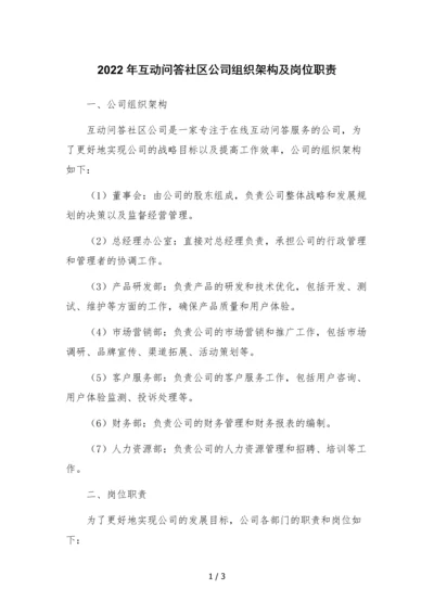 2022年互动问答社区公司组织架构及岗位职责.docx