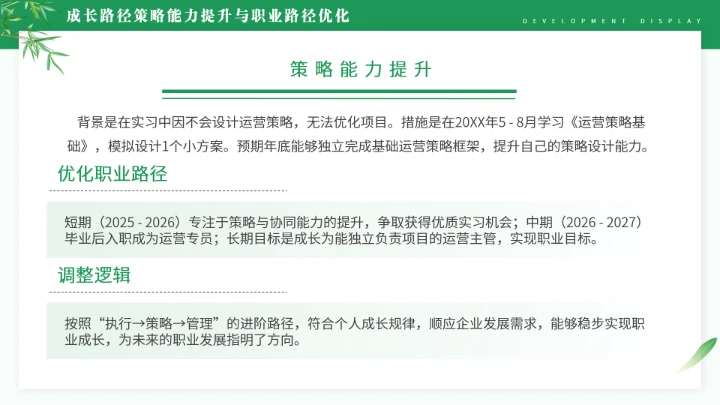 绿色通用版大学生求职综合展示职业生涯规划PPT