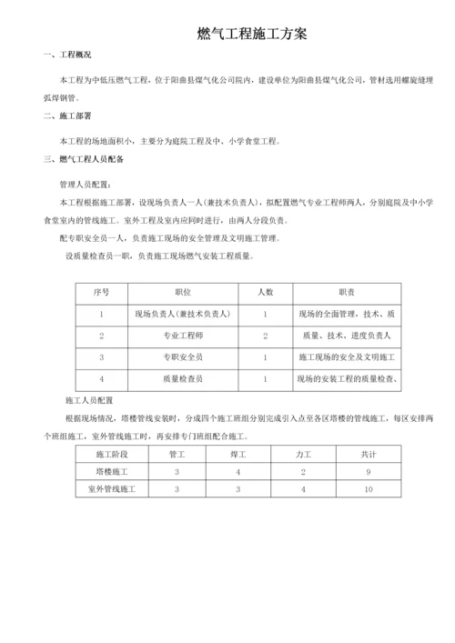 燃气工程施工方案.docx