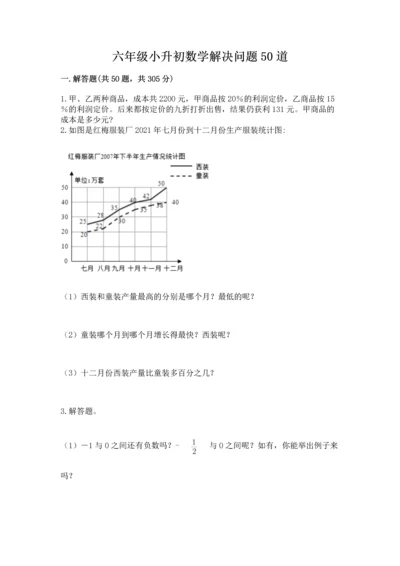 六年级小升初数学解决问题50道含答案【模拟题】.docx