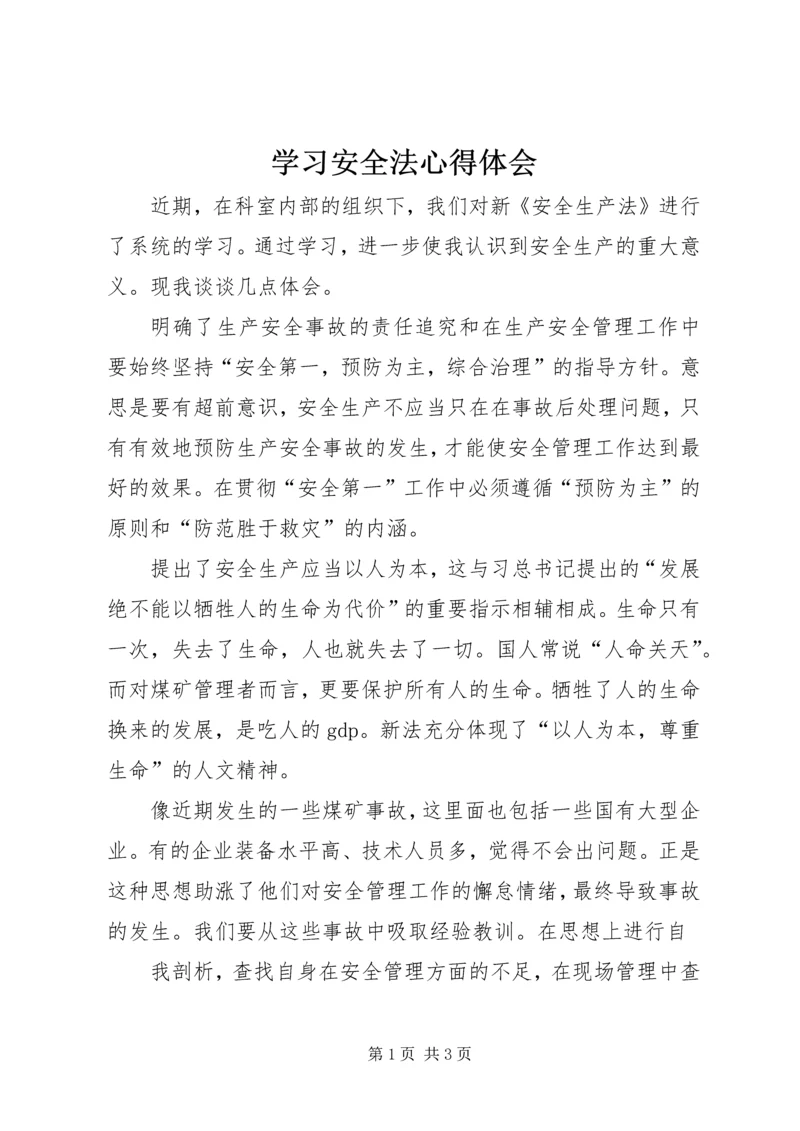 学习安全法心得体会最新精编.docx