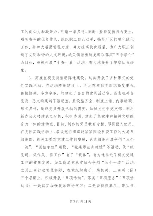 县机关党建督查情况汇报范文.docx
