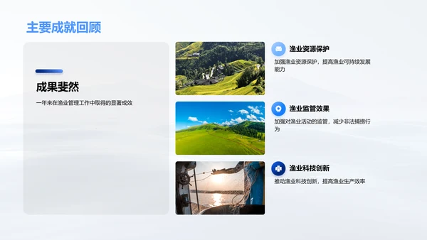渔业管理工作报告PPT模板