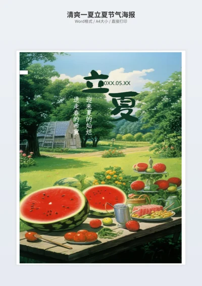清爽一夏立夏节气海报