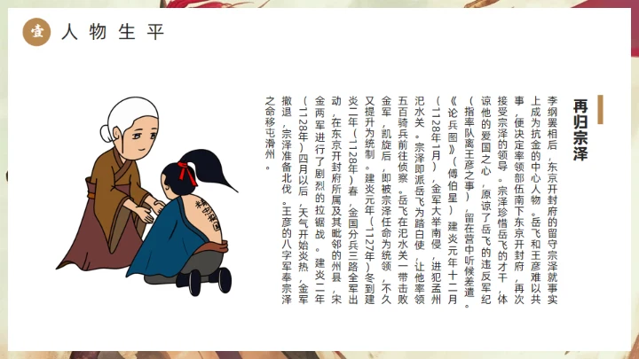 精忠报国岳飞人物介绍通用PPT模板