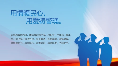 蓝色大气警察公安机关忠诚教育动态PPT模板