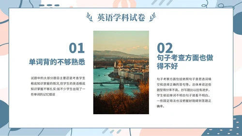 蓝色简约几何小清新植物教学教育成绩质量分析会PPT