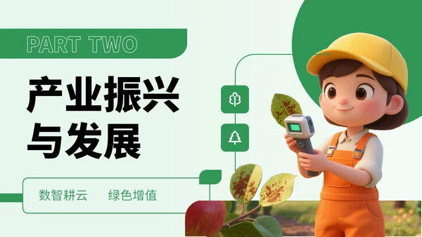 绿色3D立体风乡村振兴宣传PPT
