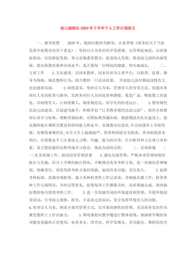 精编之幼儿园园长年下半年个人工作计划范文.docx
