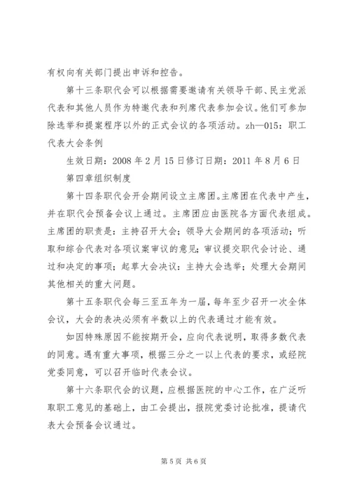 医院职工代表大会条例.docx