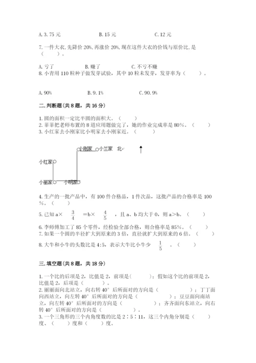 人教版六年级上册数学期末测试卷含答案（综合题）.docx