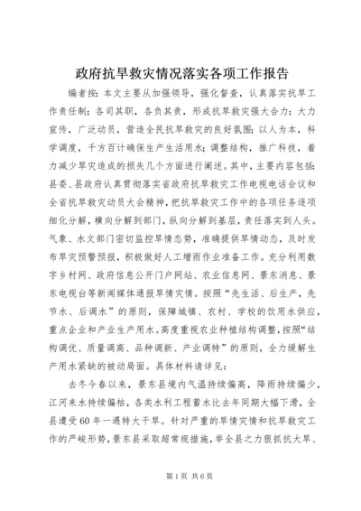 政府抗旱救灾情况落实各项工作报告.docx