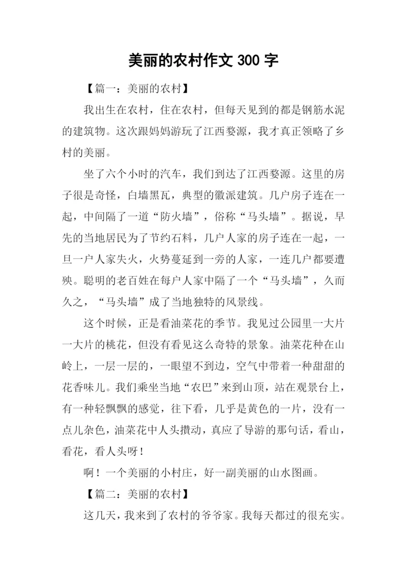 美丽的农村作文300字.docx