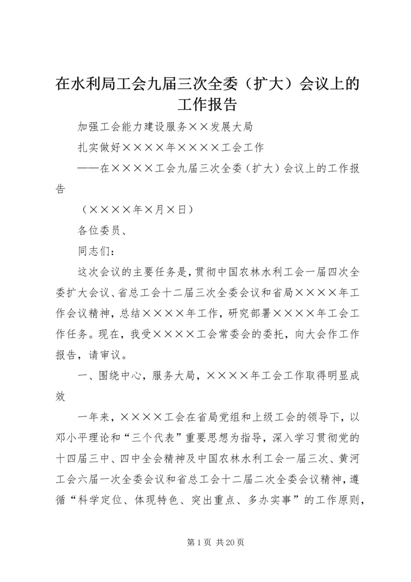 在水利局工会九届三次全委（扩大）会议上的工作报告 (2).docx