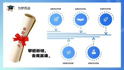 插画风蓝天白云高中学生励志奔跑高考加油PPT