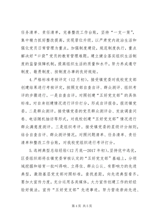 五好党支部创建活动实施方案.docx