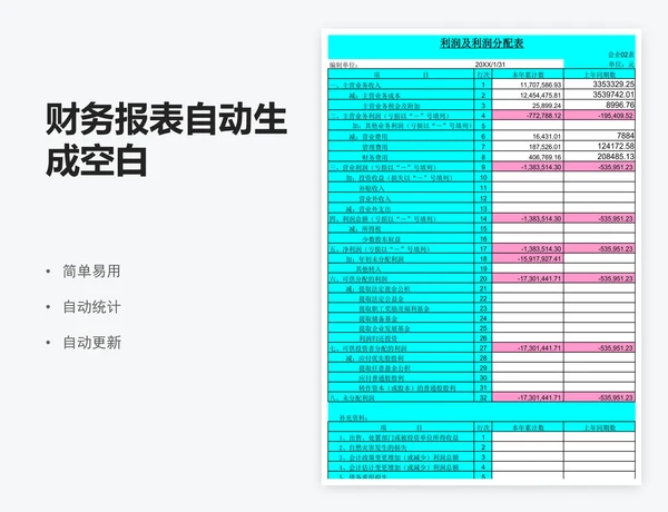 财务报表自动生成空白