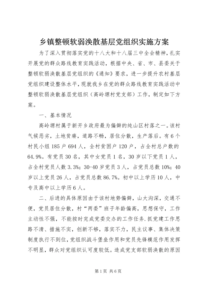 乡镇整顿软弱涣散基层党组织实施方案.docx