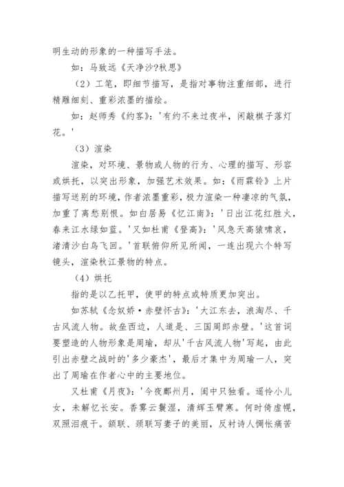 高中诗歌鉴赏答题知识点总结.docx