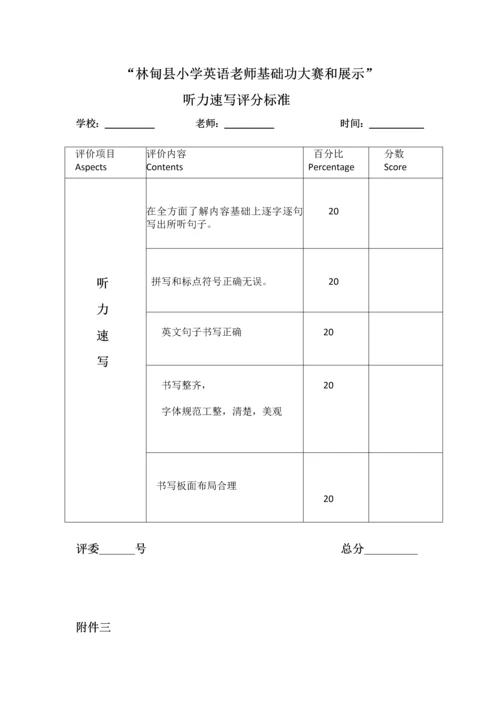 林甸县小学英语教师基本功大赛与展示实施专业方案.docx