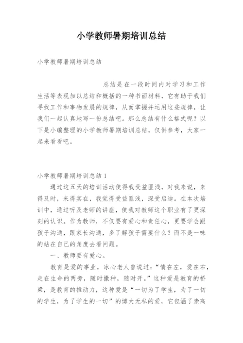 小学教师暑期培训总结_5.docx