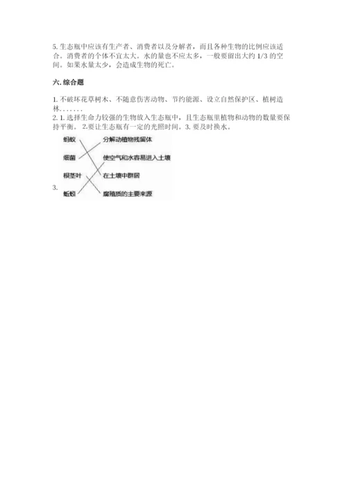 教科版五年级下册科学第一单元《生物与环境》测试卷及完整答案（精品）.docx