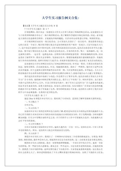 大学生实习报告例文合集-