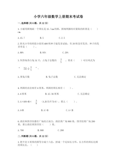 小学六年级数学上册期末考试卷及完整答案（夺冠系列）.docx