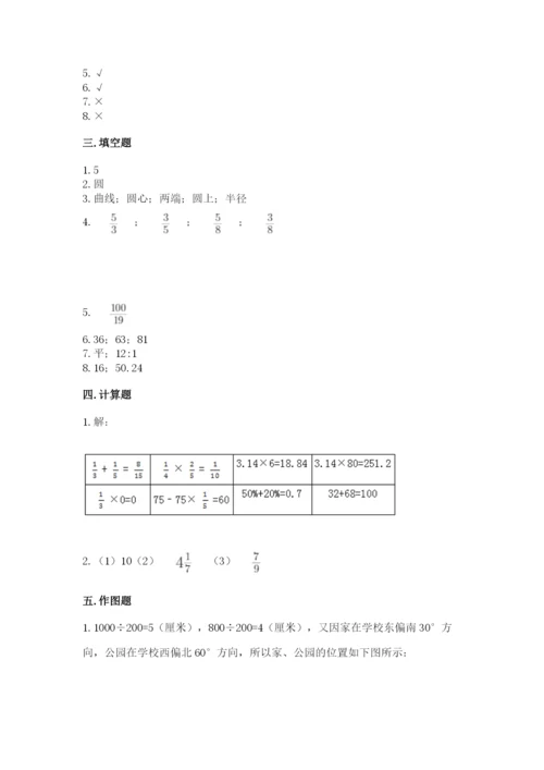 人教版六年级上册数学期末测试卷精品【达标题】.docx