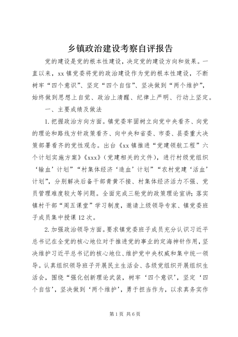 乡镇政治建设考察自评报告.docx